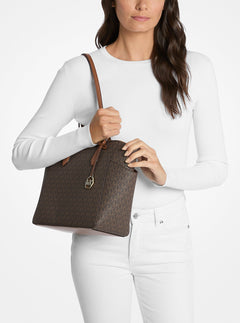 Marilyn Medium Signature Logo Tote Bag Brown Brown