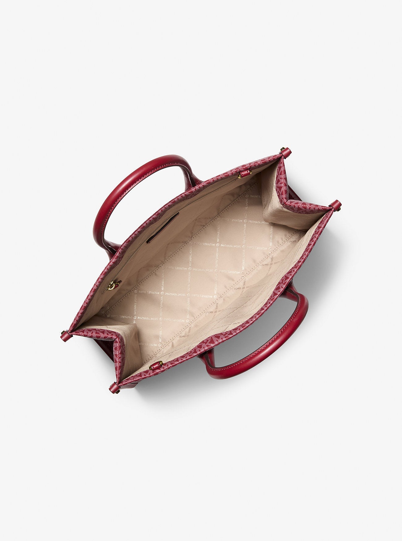 Mirella Medium Metallic Signature Logo Tote Bag Cherry Cherry