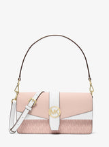 Michael Kors Greenwich Medium Signature Logo Convertible Crossbody Bag Pwd Blsh Mlt