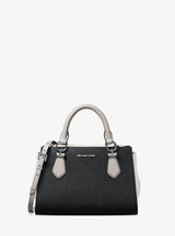 Michael Kors Marilyn Small Color-Block Saffiano Leather Messenger Bag Black Combo