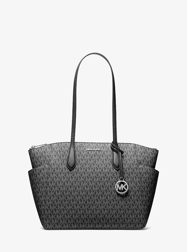 Michael Kors Marilyn Medium Signature Logo Tote Bag Black
