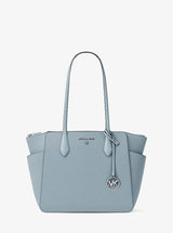 Michael Kors Marilyn Medium Saffiano Leather Tote Bag Pale Ocean
