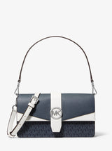 Michael Kors Greenwich Medium Signature Logo Convertible Shoulder Bag Admirl Multi