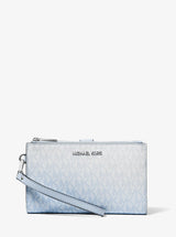 Michael Kors Jet Set Large Ombre Signature Logo Wristlet Pale Ocean