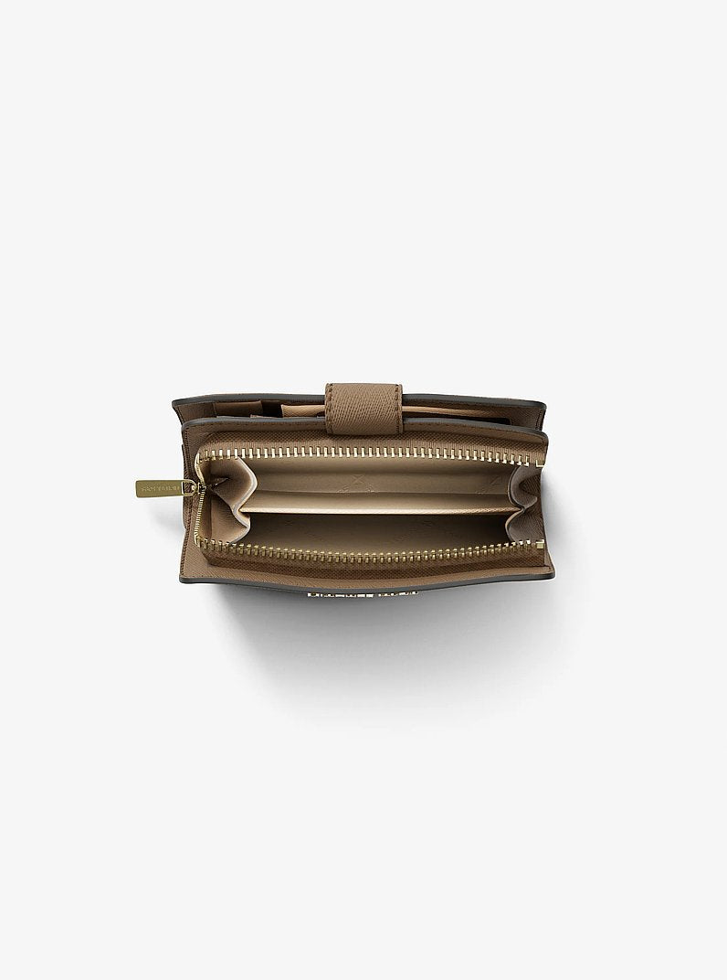 Michael Kors Medium Crossgrain Leather Wallet Camel