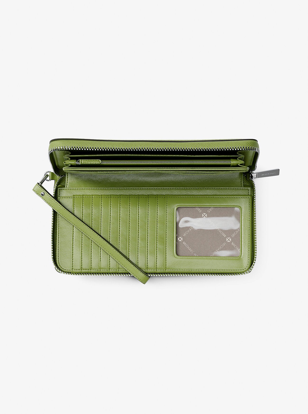 Michael Kors Large Pebbled Leather Continental Wallet Lime