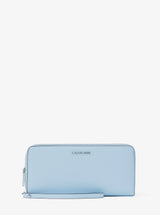 Michael Kors Large Pebbled Leather Continental Wallet Pale Ocean