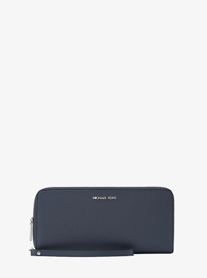 Michael Kors Large Pebbled Leather Continental Wallet Navy