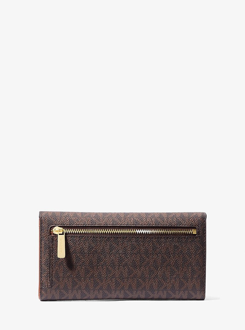 Michael Kors Jet Set Large Logo Trifold Wallet Brown