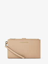 Michael Kors Jet Set Large Leather Smartphone Wristlet Wallet Camel