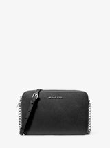 Michael Kors Jet Set Large Saffiano Leather Crossbody Bag Black