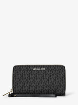 Michael Kors Jet Set Large Signature Logo Smartphone Wallet Black