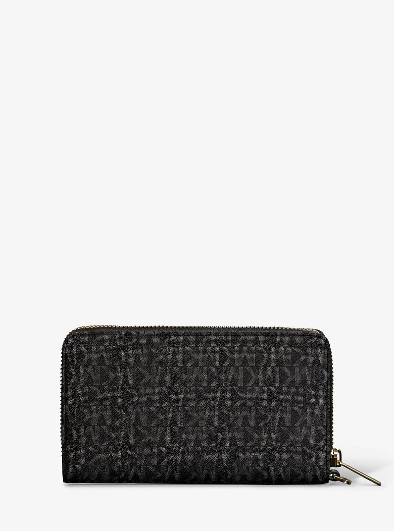 Michael Kors Jet Set Large Signature Logo Smartphone Wallet Black
