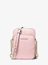 Michael Kors Jet Set Travel Medium Pebbled Leather Crossbody Bag Powder Blush