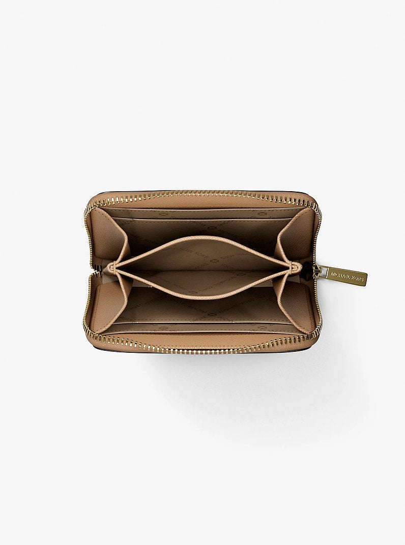 Michael Kors Jet Set Travel Medium Saffiano Leather Wallet Camel