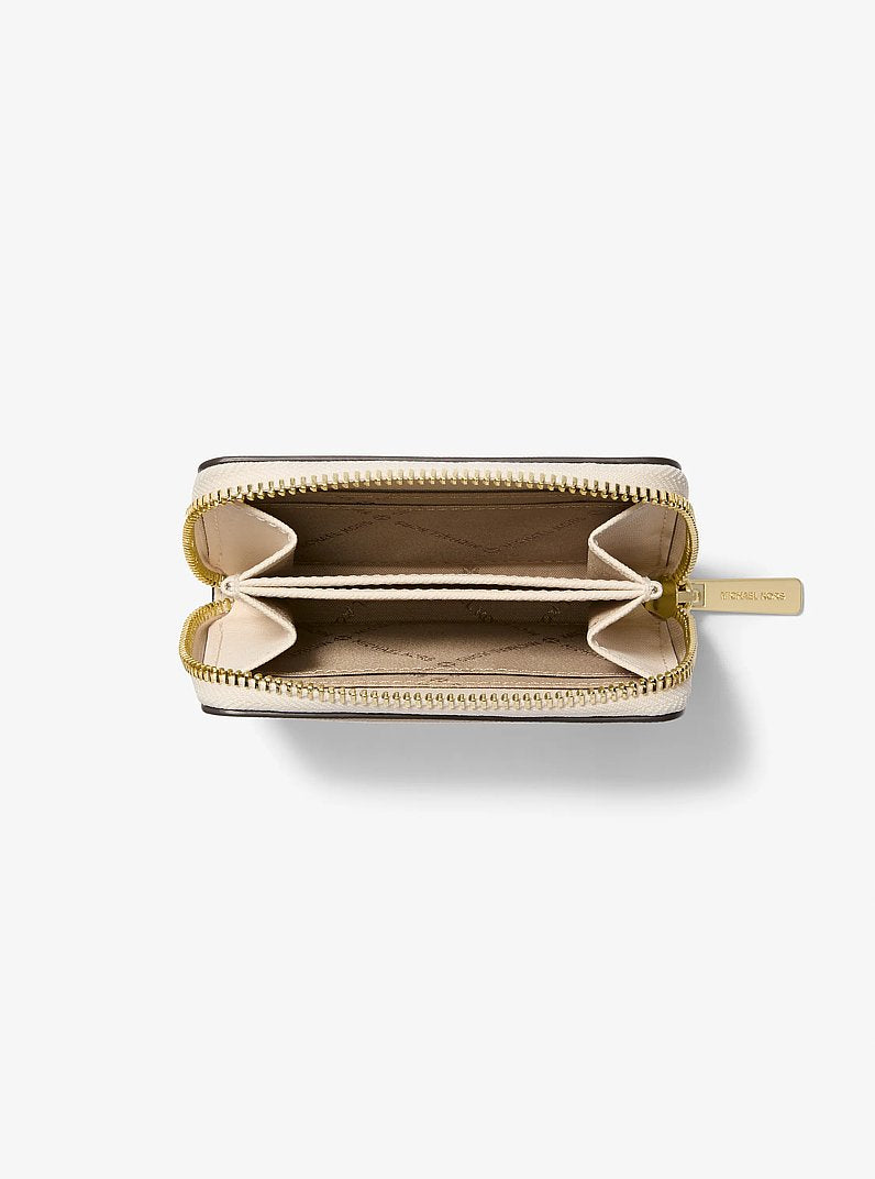 Michael Kors Jet Set Travel Medium Saffiano Leather Wallet Lt Cream