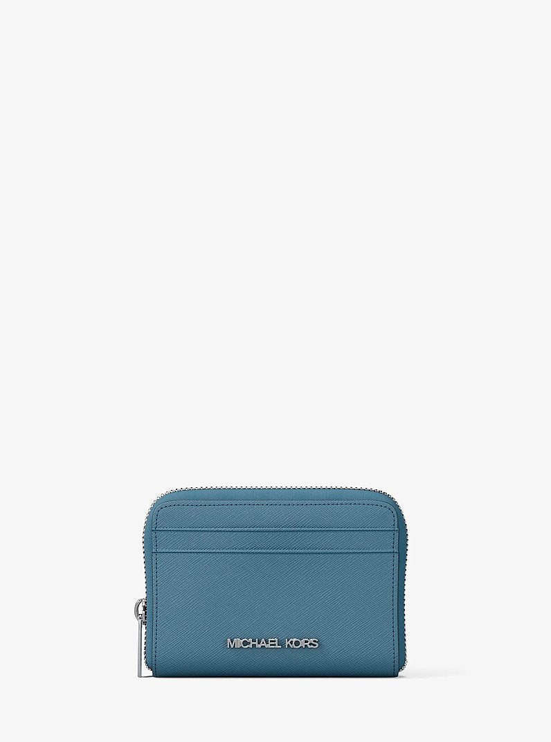 Michael Kors Jet Set Travel Medium Saffiano Leather Wallet Denim