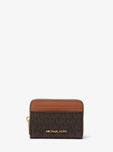 Michael Kors Jet Set Travel Medium Logo Zip-Around Card Case Brown