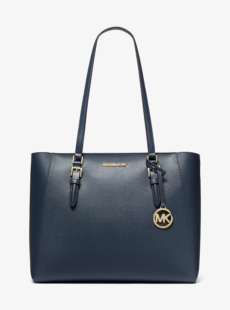 Michael Kors Charlotte Large Saffiano Leather 3-in-1 Tote Bag Navy