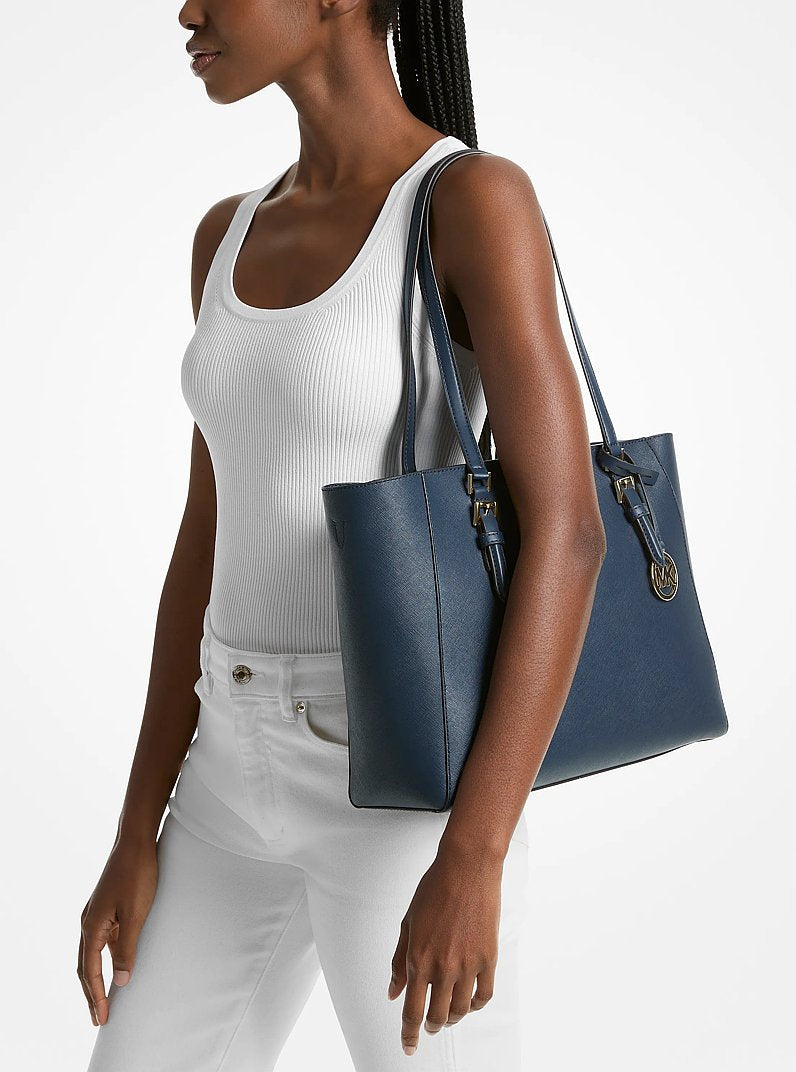 Michael Kors Charlotte Large Saffiano Leather 3-in-1 Tote Bag Navy