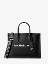 Michael Kors Mirella Medium Pebbled Leather Tote Bag Black
