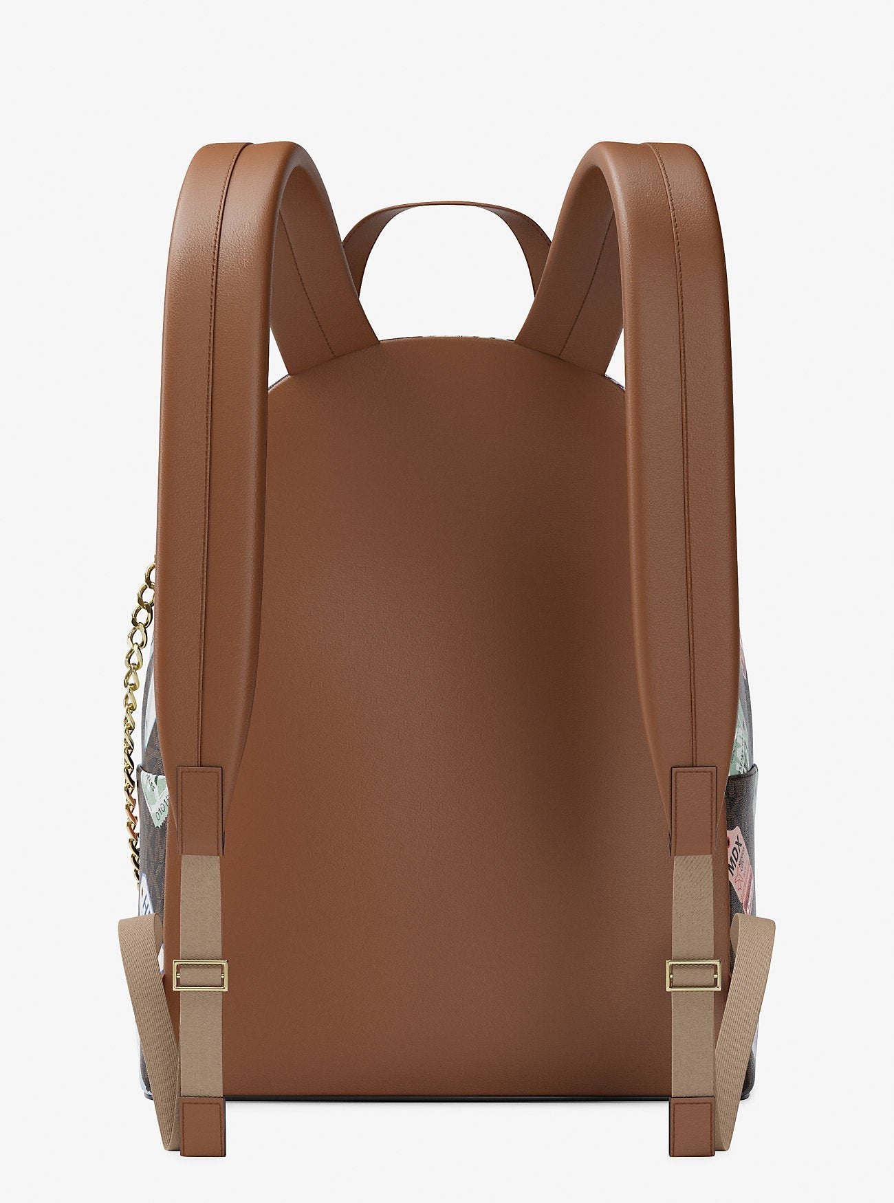 Slater Medium Printed Signature Logo Backpack Brown Brown