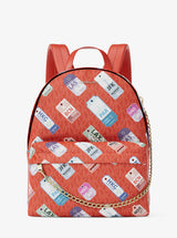 Michael Kors Slater Medium Printed Signature Logo Backpack Dk Sangria