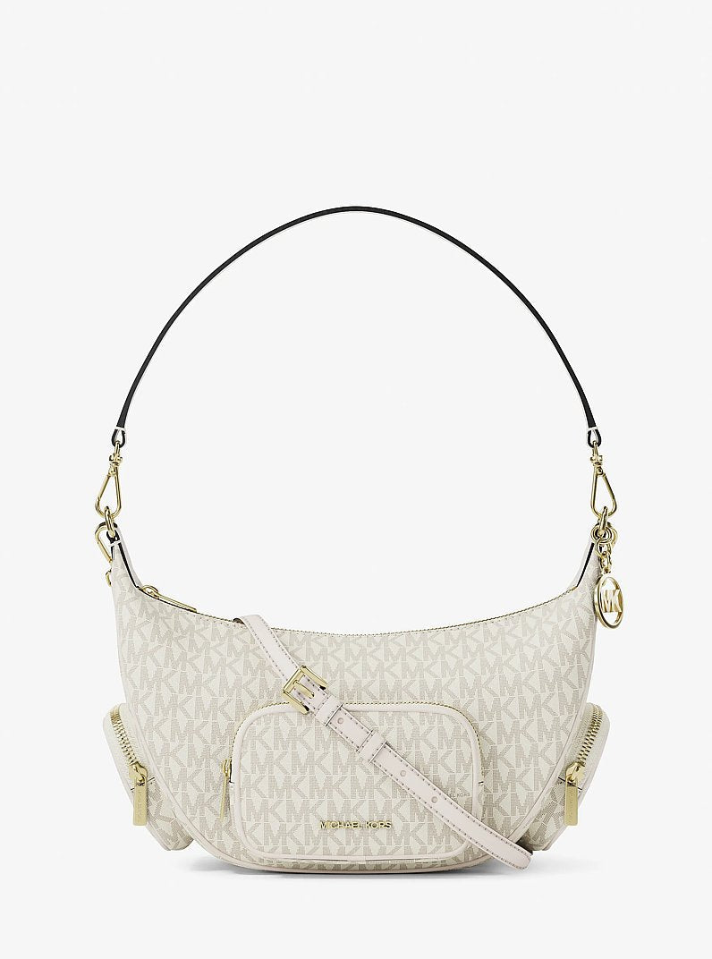 Michael Kors Merritt Medium Signature Logo Convertible Shoulder Bag Lt Crm Multi