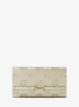 Michael Kors Carson Large Metallic Logo Debossed Wallet Pale Gold