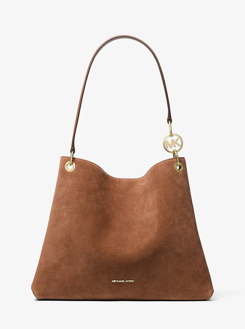 Michael Kors Christina Large Suede Shoulder Bag Luggage