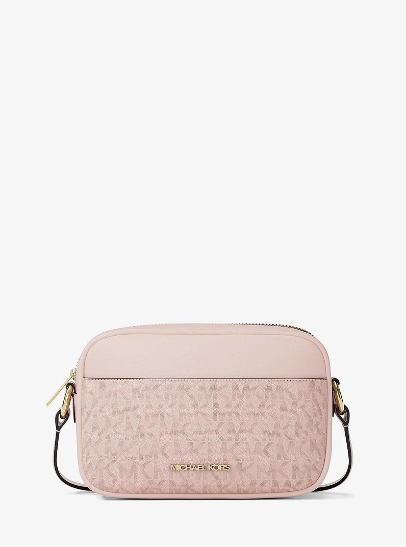 Michael Kors Jet Set Small Signature Logo Camera Crossbody Bag Powder Blush