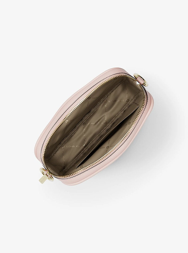Michael Kors Jet Set Small Signature Logo Camera Crossbody Bag Powder Blush