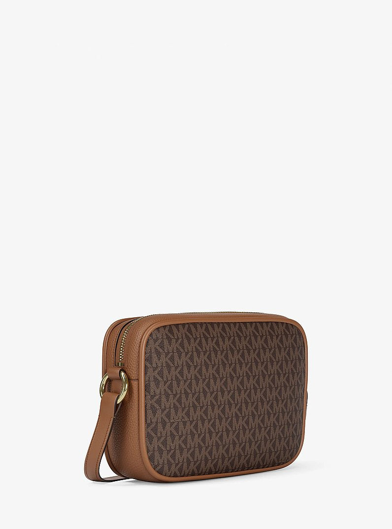 Michael Kors Jet Set Travel Large Signature logo Camera Crossbody Bag Brown