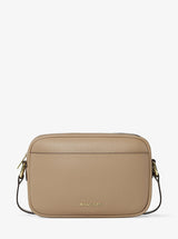 Michael Kors Jet Set Large Pebbled Leather Camera Crossbody Bag Camel