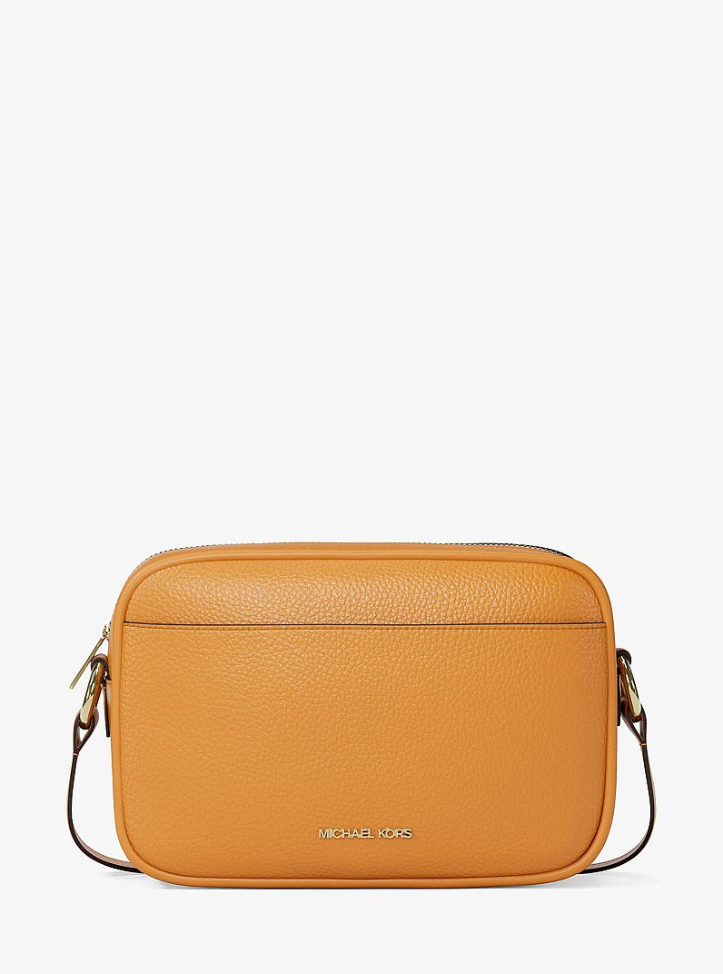 Michael Kors Jet Set Large Pebbled Leather Camera Crossbody Bag Radiant Orange