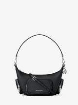 Michael Kors Merritt Small Pebbled Leather Convertible Crossbody Bag Black