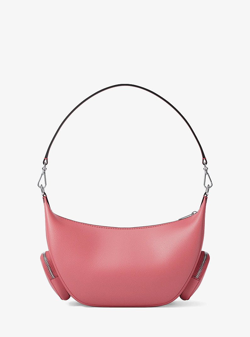 Michael Kors Merritt Medium Pebbled Leather Convertible Shoulder Bag Hibiscus