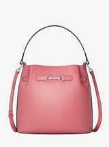 Michael Kors Carson Medium Pebbled Leather Convertible Bucket Crossbody Bag Hibiscus