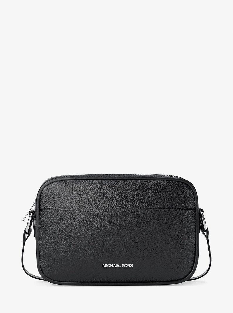 Michael Kors Jet Set Large Pebbled Leather Camera Crossbody Bag Black