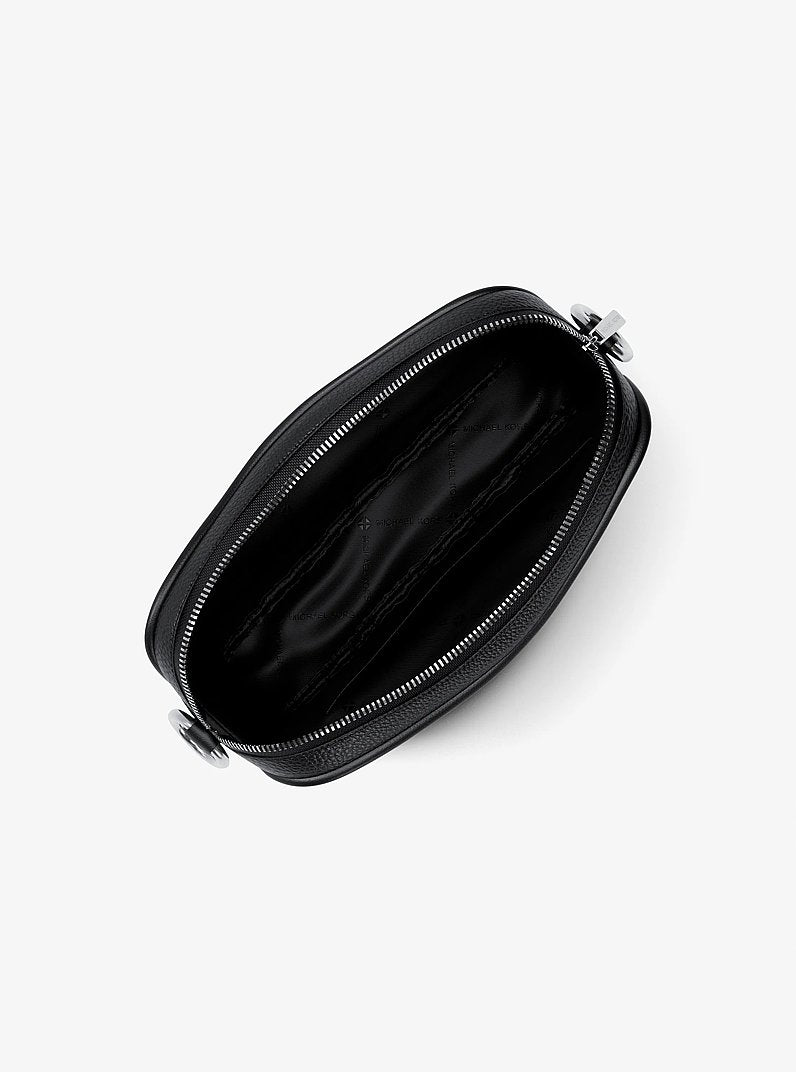 Michael Kors Jet Set Large Pebbled Leather Camera Crossbody Bag Black