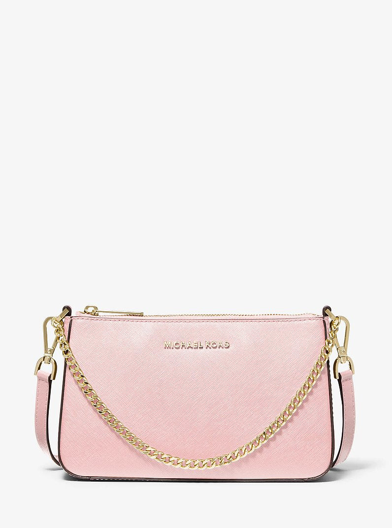 Michael Kors Jet Set Medium Saffiano Leather Crossbody Bag Powder Blush