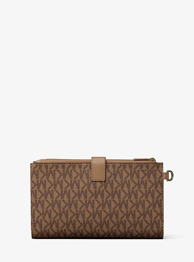 Michael Kors Jet Set Large Signature Logo Wristlet Camel