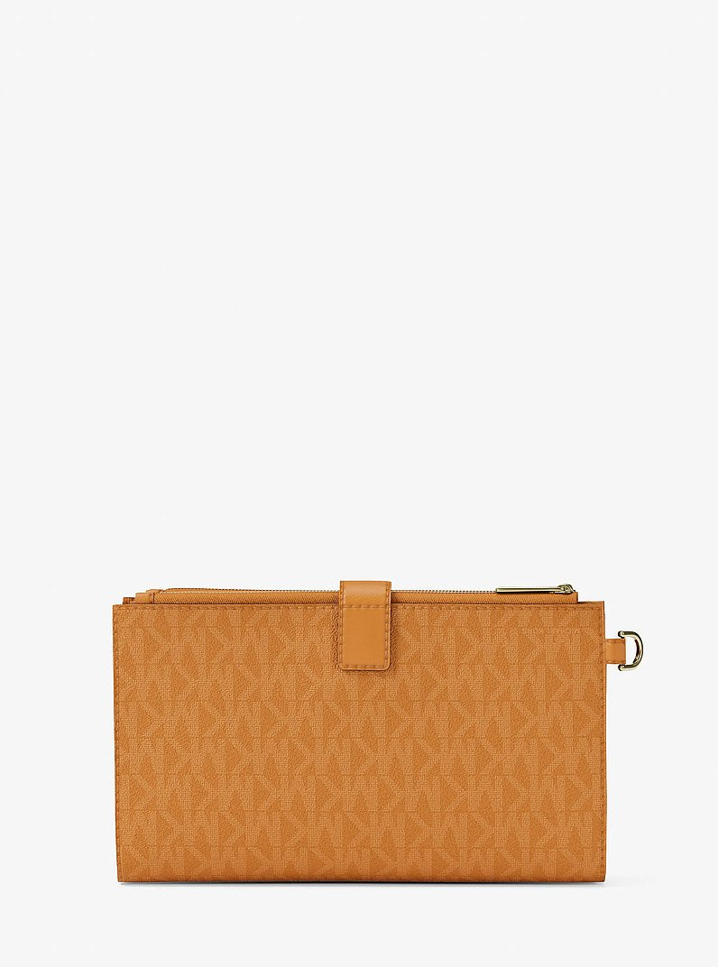 Michael Kors Jet Set Large Signature Logo Wristlet Radiant Orange