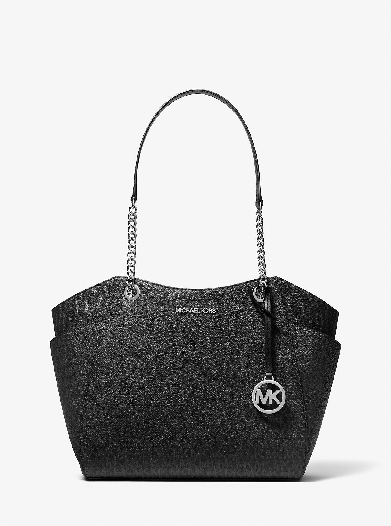 Jet Set Large Signature Logo Shoulder Bag Black Black