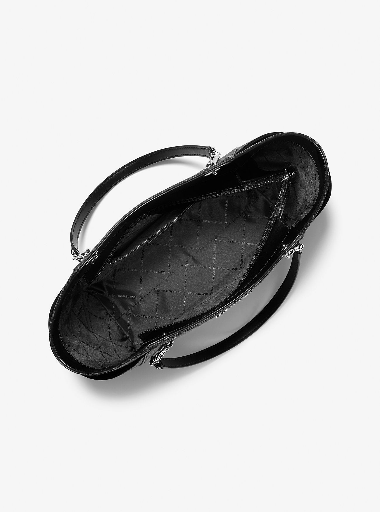 Jet Set Large Signature Logo Shoulder Bag Black Black