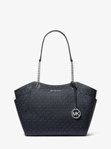 Michael Kors Jet Set Large Signature Logo Shoulder Bag Admiral