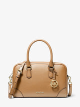 Michael Kors Thompson Pebbled Leather Satchel Camel