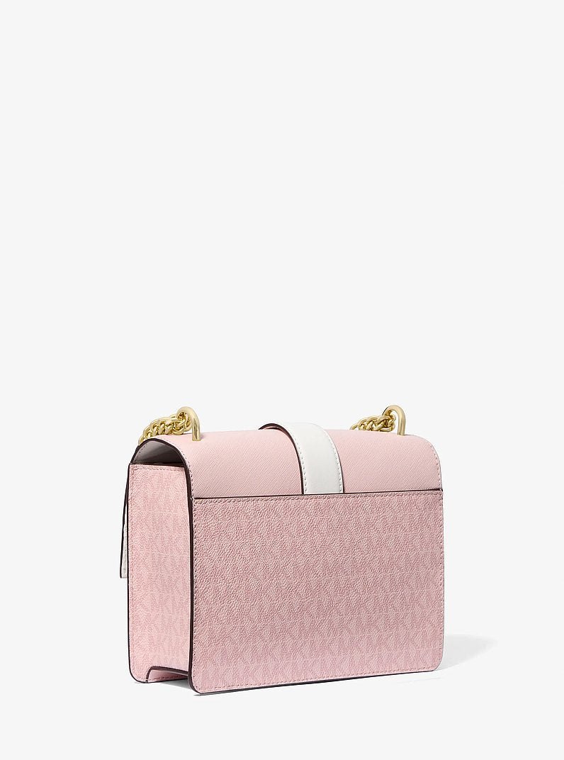 Michael Kors Greenwich Small Color-Block Signature Logo Crossbody Bag Pwd Blsh Mlt