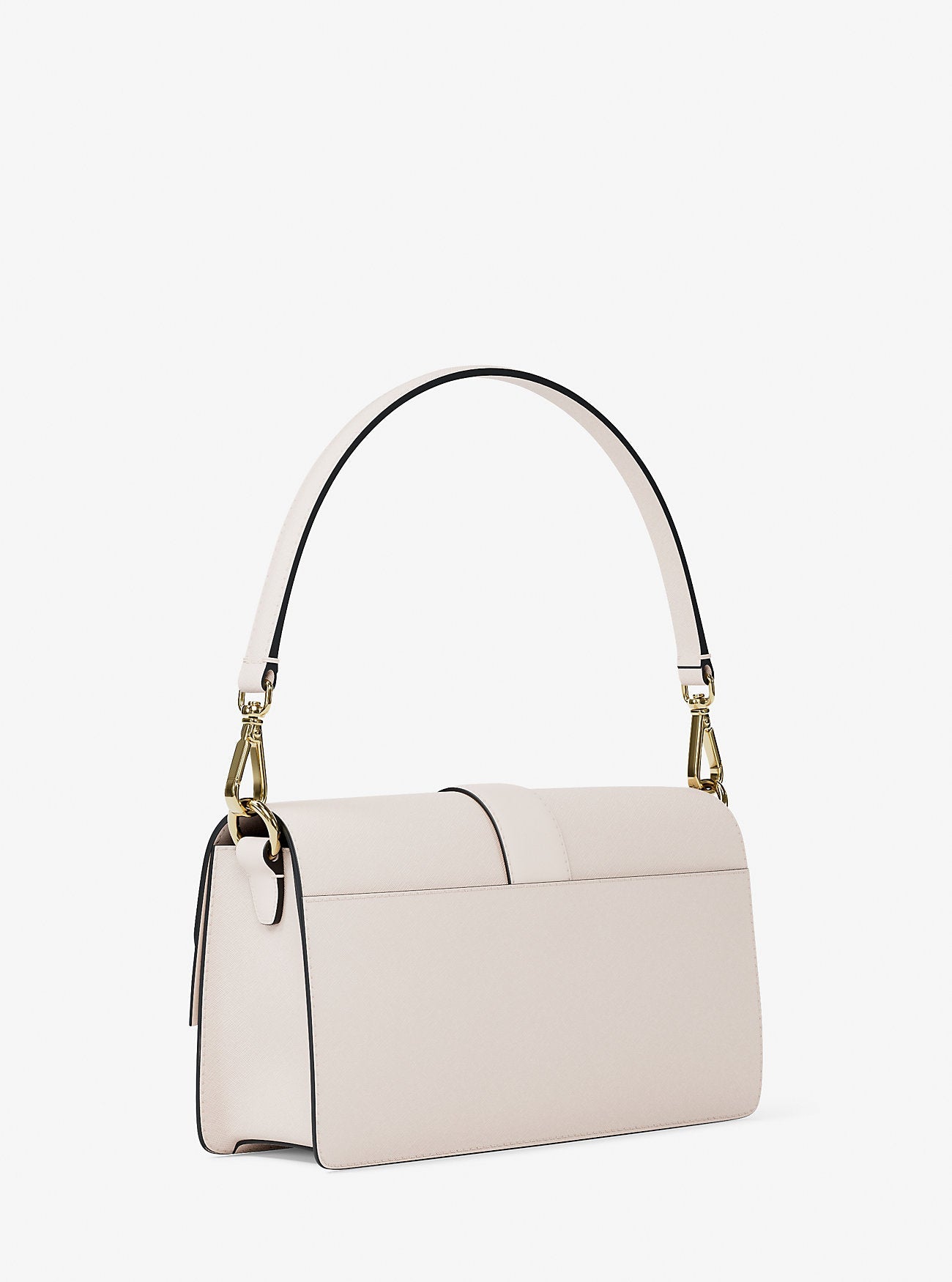 Michael Kors Greenwich Medium Saffiano Leather Shoulder Bag Lt Cream