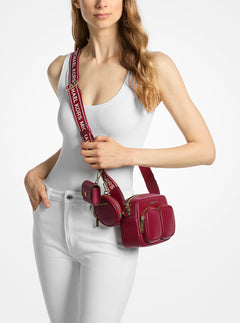 Jet Set Travel Medium Leather Messenger Bag Cherry Cherry